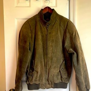 Arrow River Brand Olive Green microsuede leather bomber